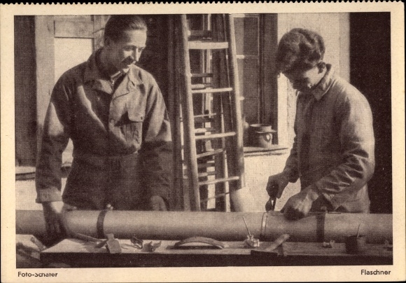 Postcard Flaschner, craft calendar 1949, photographer Schäfer