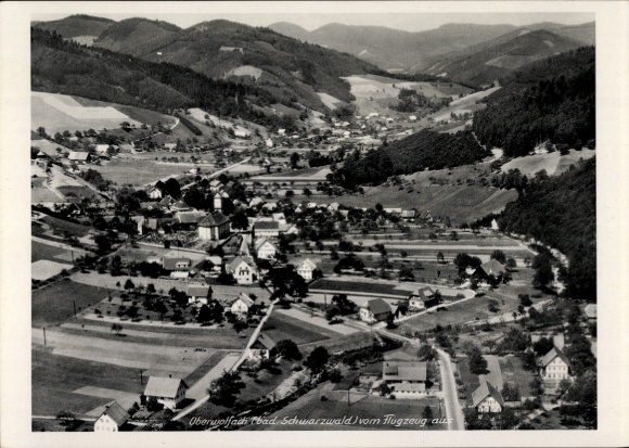 Postcard Oberwolfach in the Black Forest, aerial photograph