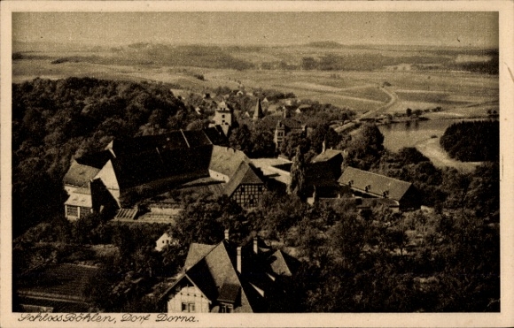 Ak Dorna Döben Grimma in Sachsen, Schloss Böhlen, Panorama