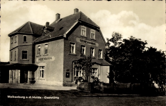Postcard Wolkenburg an der Mulde Limbach Oberfrohna Saxony, restaurant