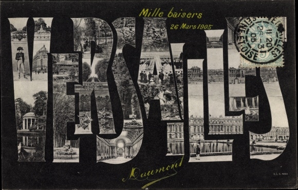 Buchstaben Postcard Versailles Yvelines, Palace, park, Napoleon Bonaparte