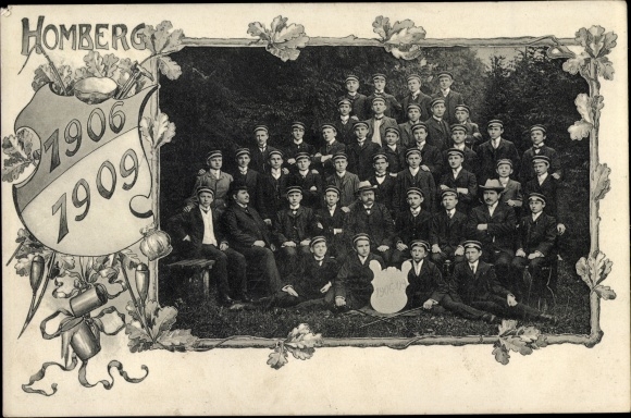 Studentika passepartout PC Homberg an der Efze Hessen, group photo, class 1906 - 1909