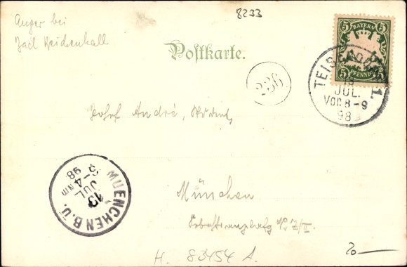 Postcard Högelwörth Anger Berchtesgadener Land, view of the town, church, monastery