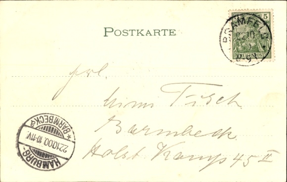 Postcard Hamburg Wandsbek Bramfeld, Restaurant Seehof