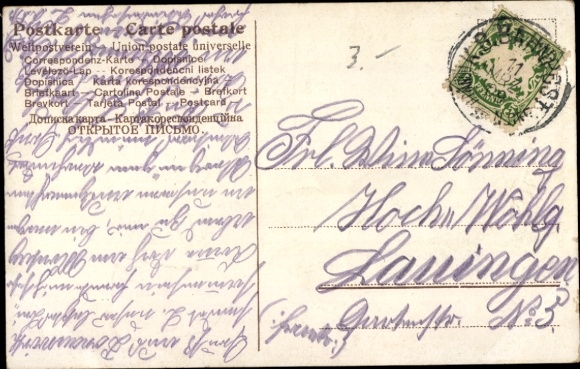 Postcard Railway Postmark KB Railway Post