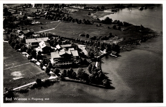 Postcard Bad Wiessee in Upper Bavaria, aerial photograph