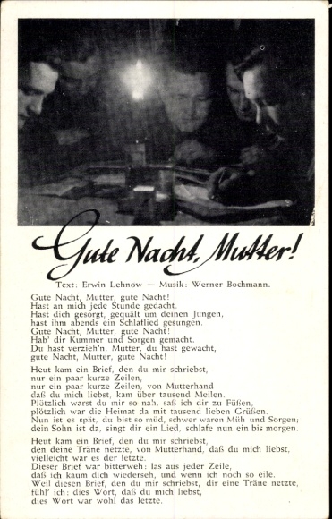 Lied Ak Gute Nacht Mutter, Erwin Lehnow, Werner Bochmann, Wehrmacht