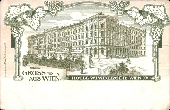 Chromo-Litho Vienna 15. Rudolfsheim Fünfhaus, Hotel Wimberger