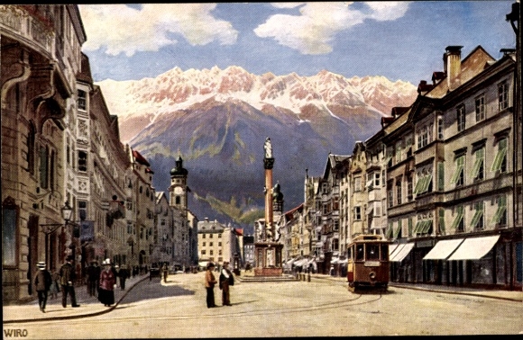 KP artystyczna Innsbruck Tyrol, Maria Theresienstraße, tramwaj, Wiro 2260 A