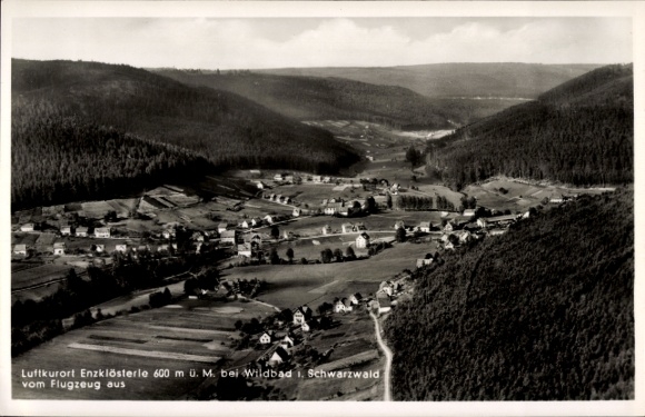 Postcard Enzklösterle in the Black Forest, aerial photograph
