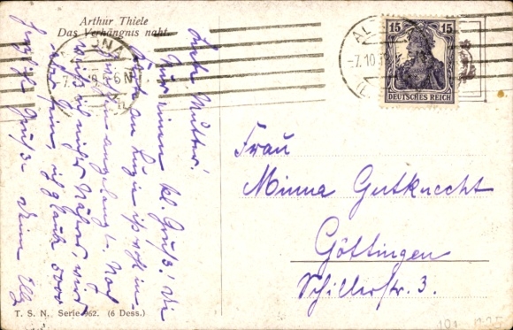 Artist Postcard Thiele, Arthur, Doom is approaching, humanized cats in school