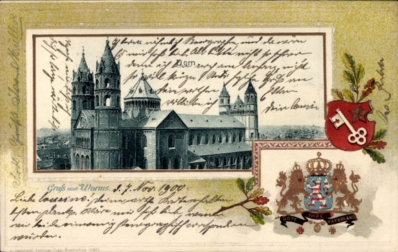 Ak Worms am Rhein, Historische Architektur, Gruß aus  Jahr 1900