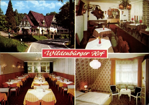 Ak Crottorf Friesenhagen Rijnland-Palts, kasteel Krottorf, hotel Wildenburger Hof, interieur