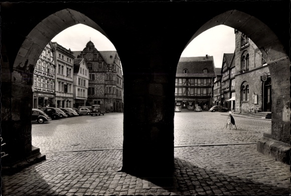 foto Alsfeld in Hessen, Rathausarkaden, 1963