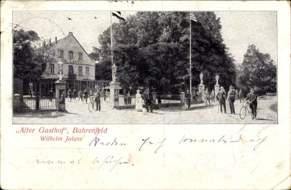 Postcard Hamburg Altona Bahrenfeld, Old Inn, terminus of lines 31, 22