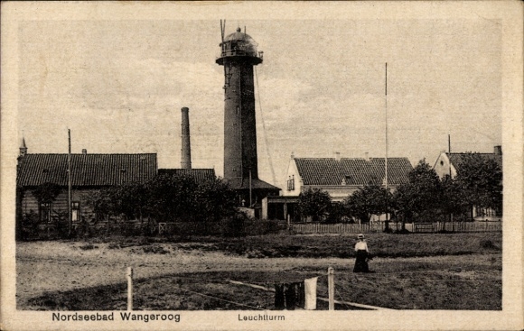 Postcard North Sea resort Wangerooge in East Frisia, lighthouse
