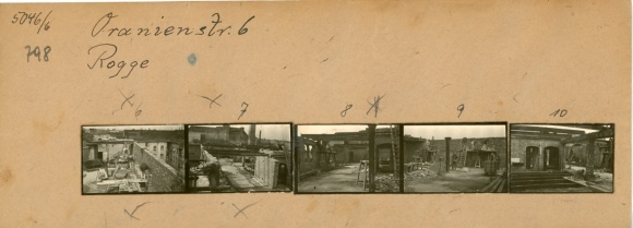 Kontaktabzug Fotos Berlin Kreuzberg, Oranienstr. 6, Rogge, 5 Fotos ca. 4x2 cm, Negative inliegend