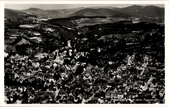Postcard Bensheim on the Bergstraße, general view, aerial photograph