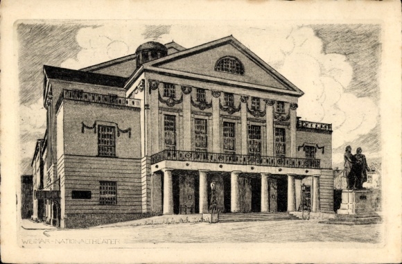 Ak Weimar in Thüringen, Nationaltheater