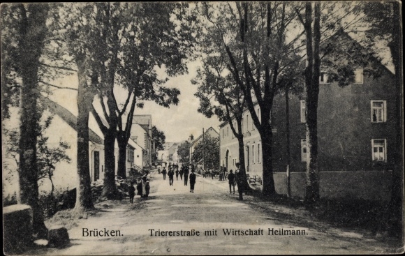 Ak bruggen in de Palts, Triererstrasse met economie Heilmann