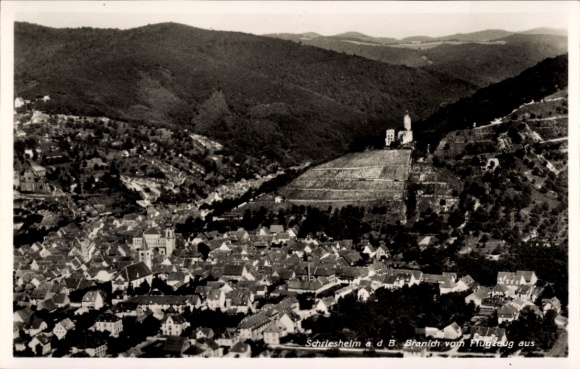 Ak Schriesheim an der Bergstraße, Fliegeraufnahme