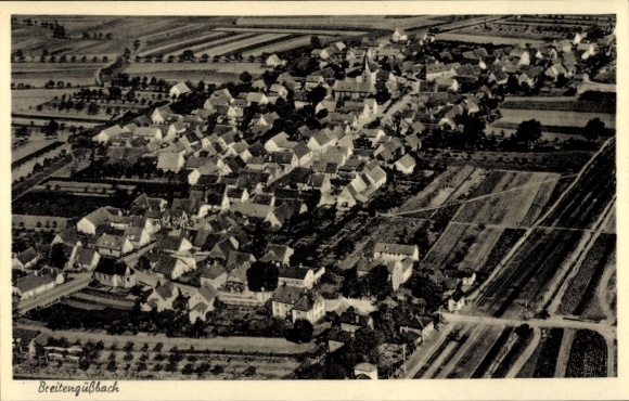 Postcard Breitengüßbach in Upper Franconia, aerial photograph