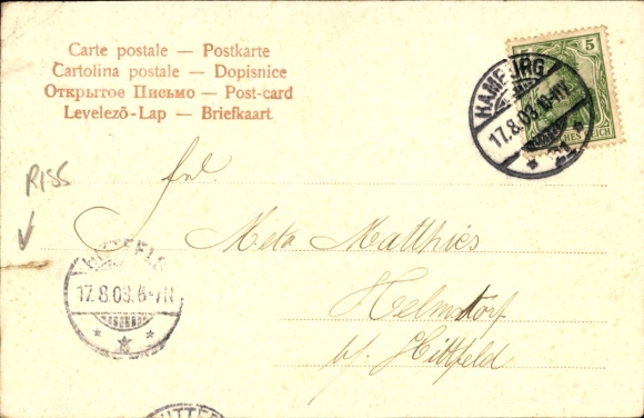 Postcard Hamburg Eimsbüttel Harvestehude, Alster, Frauenthal, residential building