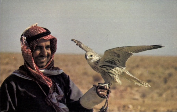 Ak Bahrain, Falkner in der Wüste