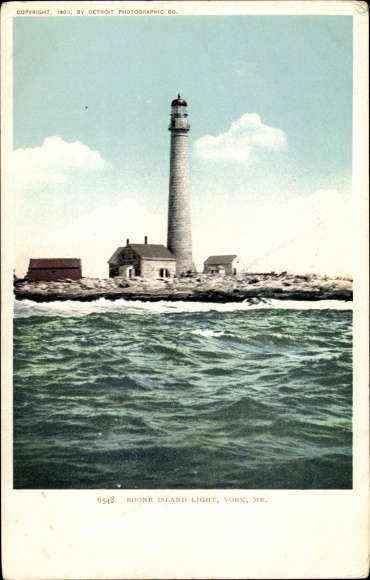 Postcard York Beach Maine, Boone Island Light
