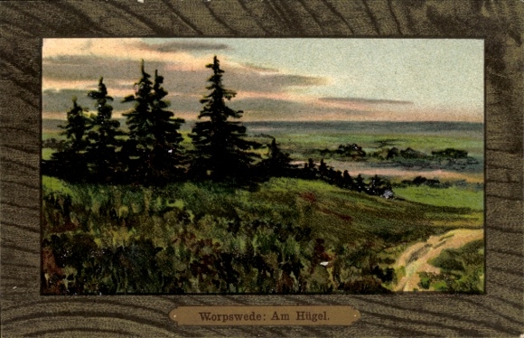 Artist Postcard Worpswede in Lower Saxony, Am Hügel