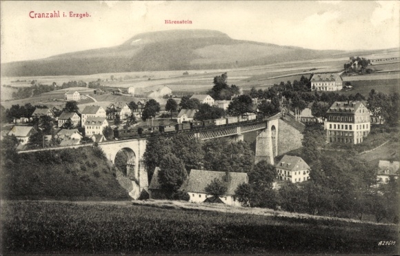 Ak Cranzahl Sehmatal im Erzgebirge, Gesamtansicht mit Bärenstein
