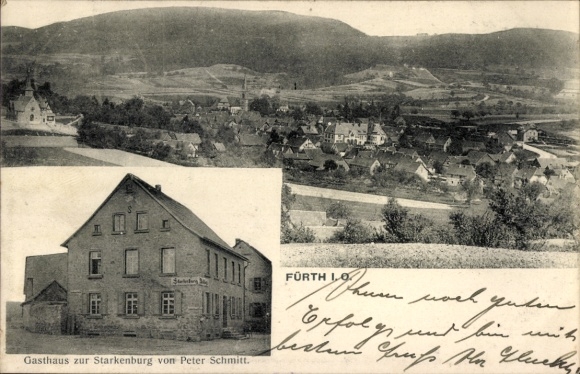 Postcard Fürth in the Odenwald Hesse, Gasthaus zur Starkenburg, total view