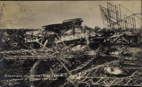 Postcard disaster of the naval airship L II 17 October 1913, zeppelin crash