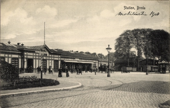 Postcard Breda North Brabant Netherlands, Station