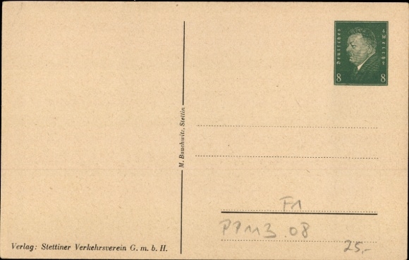 Postwaardestuk ansichtkaart Szczecin Stettin Pommeren, kasteelkerk