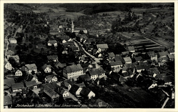 Postcard Reichenbach Lahr in the Black Forest, aerial photograph, overall view