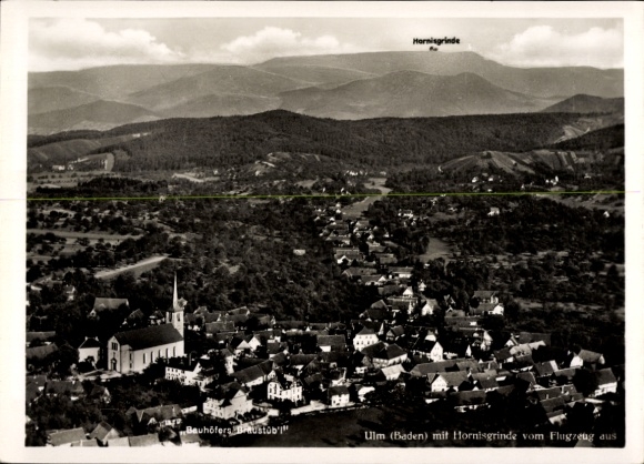 Postcard Ulm Lichtenau in Baden, aerial photograph, Hornisgrinde
