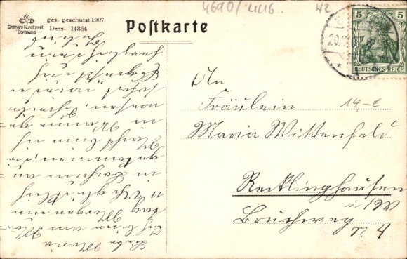 Postcard Herne in the Ruhr area Westphalia, Bahnhofstraße