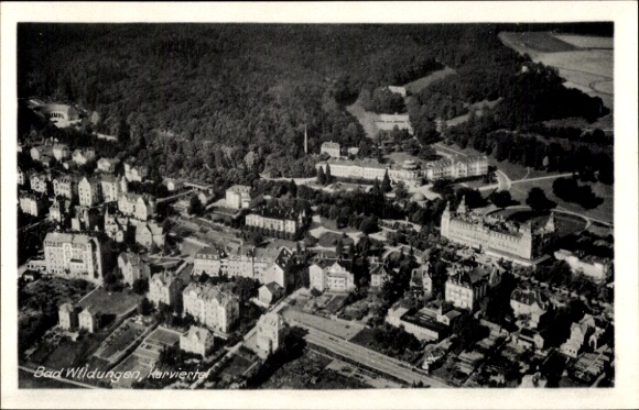 Postcard Bad Wildungen in Hesse, aerial photograph