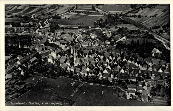 Postcard Heidelsheim Bruchsal in Kraichgau, aerial photograph