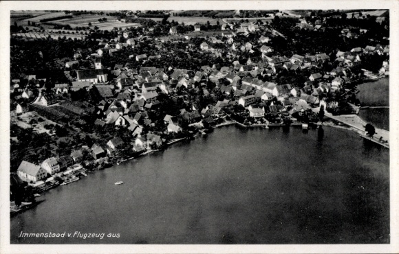 Postcard Immenstaad am Bodensee, aerial photograph