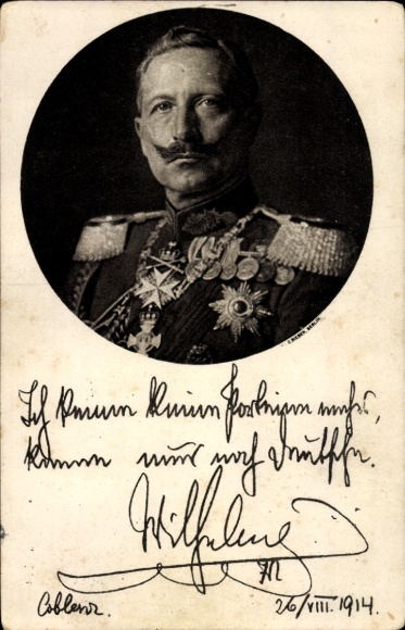 PC Kaiser Wilhelm II, Portrait, I no longer know any parties, quote 1914
