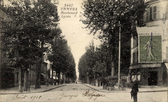 Postcard Vanves Hauts de Seine, Boulevard Lycée