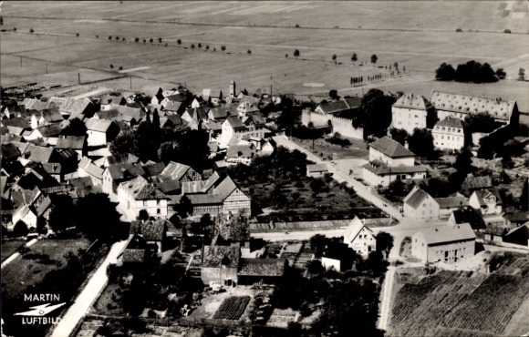 Postcard Bingenheim Echzell Wetterau Hessen, general view, aerial photograph