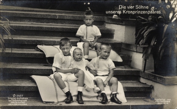 Postcard Seebad Heiligendamm Bad Doberan, The four sons of our Crown Prince and Princess: Prince Wilhelm, P...