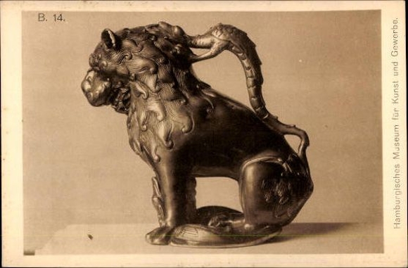 14 Postcard pieces of furniture, figures and wall hangings made of metal, Hamburg Museum of Arts and Crafts