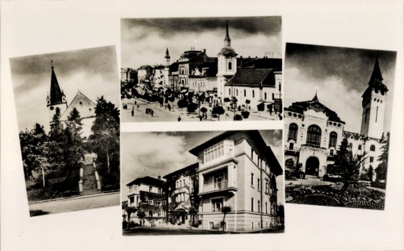 Ak Târgu Mureș Neumarkt am Mieresch Marosvásárhely Transsylvanië Roemenië, gedeeltelijk uitzicht, kerk