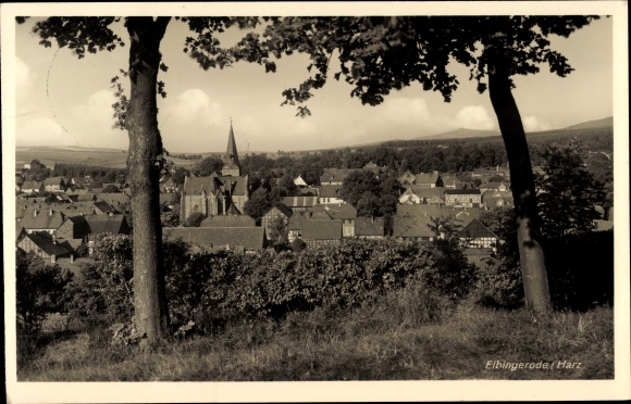 Postcard Elbingerode Oberharz am Brocken, church, town panorama