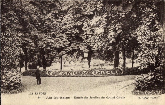 CPA Aix-les-Bains, Savoie, toegang tot de Jardins du Grand Cercle