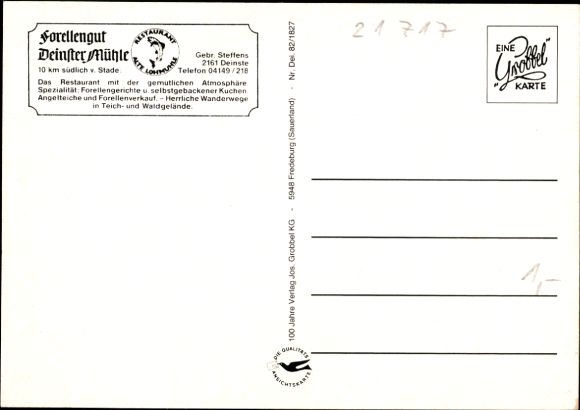 Postcard Deinste in Lower Saxony, Forellengut Deinster Mühle
